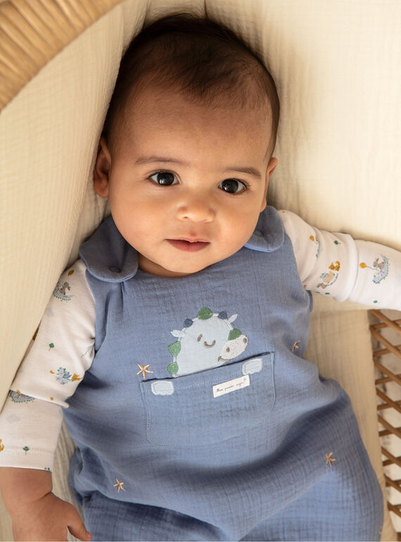 Ensemble salopette, body tee-shirt et bavoir bébé garçon ZOANGE / 21E0CGG3ENSC203