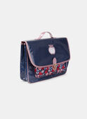 Cartable bleu marine et rose paillettés à imprimé pomme Fille NOCARTETTE / 25H4PFP1CAB070