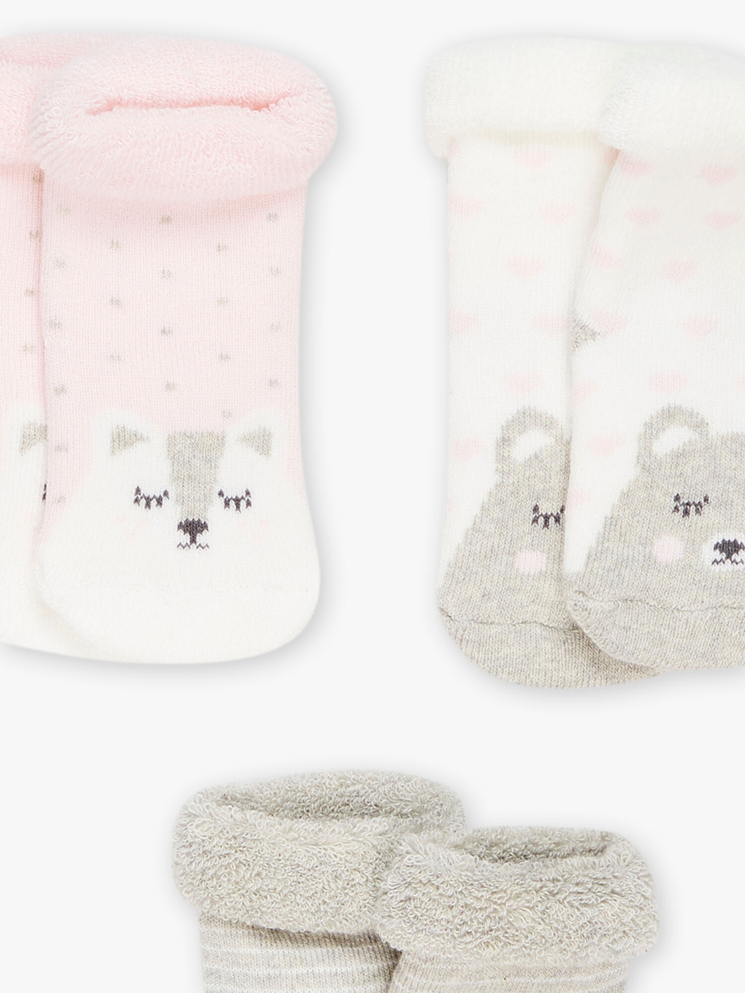 Lot de 3 paires de chaussettes en coton bouclettes