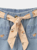 Pantalon en denim ceinture fleuri MASARAH / 25E1BFP1PANP269