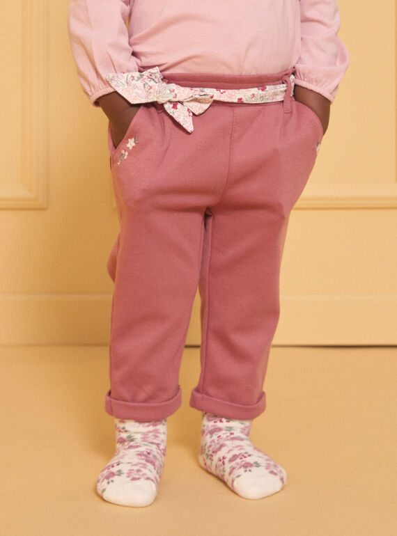 Pantalon avec ceinture fleuri LANINI / 24H1BFQ1PAN709