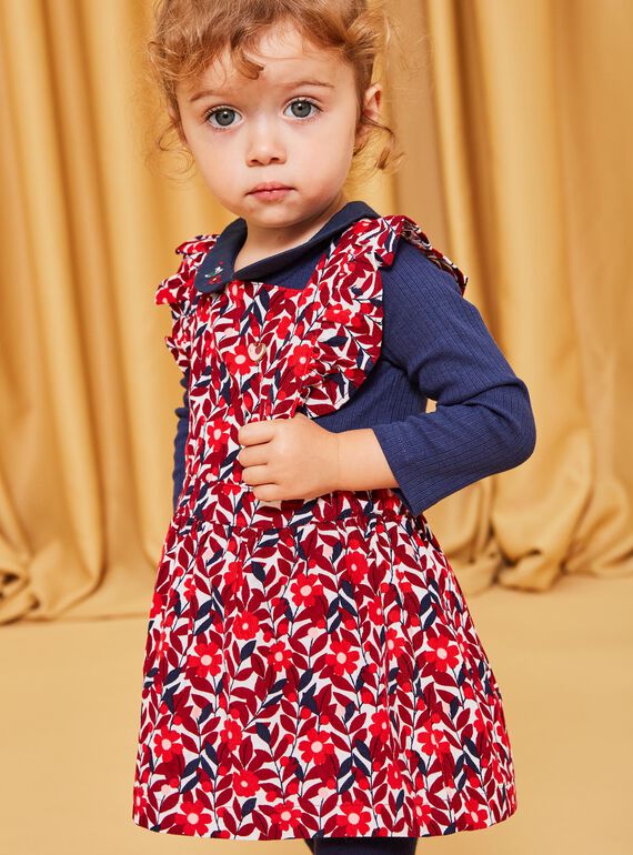 Robe chasuble en velours à imprimé fleuri DAOLIVE / 22H1BFX1CHS001