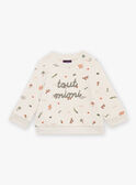 Sweat beige en molleton à imprimé animaux FATAHAR / 23E1BGP1SWE007