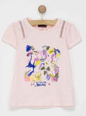 Tee shirt manches courtes rose NUAGETTE / 18E2PFQ1TMC301