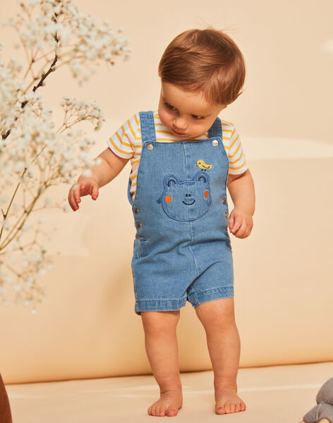 Salopette courte bleue en denim FAROMEO / 23E1BGS2SACP272