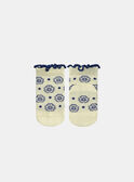 Chaussettes Jacquard Fleur Jaune Pâle  KAULINE / 24E4BFR1SOQ103