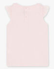 T-shirt rose blush à animation bouquet enfant fille CLUTIJETTE / 22E2PF11TMCD300