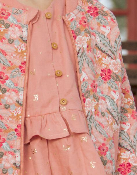 Bomber rose pâle à fleurs FITEDETTE / 23E2PFD1CARD318