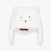 Bonnet blanc en fourrure synthétique visage d'ourson