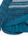 Blouse bleu canard à imprimé fleuri DAMELODIE / 22H1BFU1CHE714