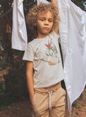 T-shirt gris clair chiné avec rhinocéros FRIZOTAGE3 / 23E3PGD4TMCA011