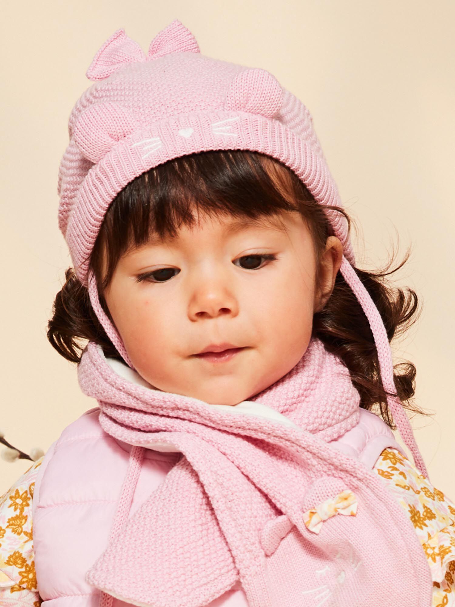 Bonnet fille rose top