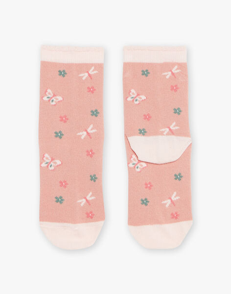 Chaussettes rose à Jacquard papillons FISOZETTE / 23E4PFD1SOQD318
