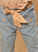 Pantalon en denim ceinture fleuri MASARAH / 25E1BFP1PANP269