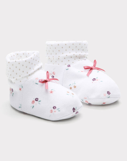 Chaussons Blanc Imprimes Bebe Fille Catalogue Sergent Major