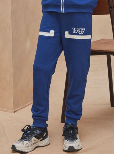 Jogging en molleton zippé en bas bleu garçon OKAIDI : Comparateur