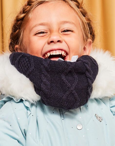 Snood bleu marine en tricot DRASNOETTE / 22H4PFM1SNO070