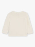 Pull beige chiné en tricot avec chat marin FAKAYDEN / 23E1BGC1PULA011