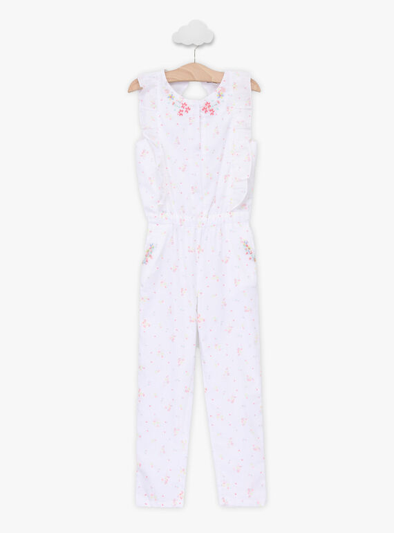 Combinaison écrue à imprimé fleuri enfant fille TYFOETTE / 20E2PFJ2CBL000