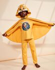 Pyjama deux pièces jaune moutarde en coton avec cape tête de léopard FLORIAGE1 / 23E5PG42PYT107