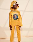 Pyjama deux pièces jaune moutarde en coton avec cape tête de léopard FLORIAGE1 / 23E5PG42PYT107