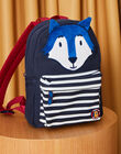 Sac à dos à rayures et animation loup en canvas DASACAGE / 22H4PGE1BESC205