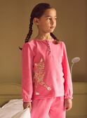 Pyjama rose en velours avec patch chat Fille NUIVOLETTE / 25H5PFB3PYJD300