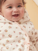 Veste de naissance à capuche écrue en tubique LOELIA / 24H0CF11VES001