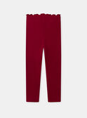 Lot de 2 leggings bleu marine imprimé cœur ou rouge uni Fille NIXIBETTE / 25H2PFH1LG070