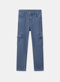 Jean cargo bleu Garçon NUJINAGE / 25H3PGQ1JEAP269