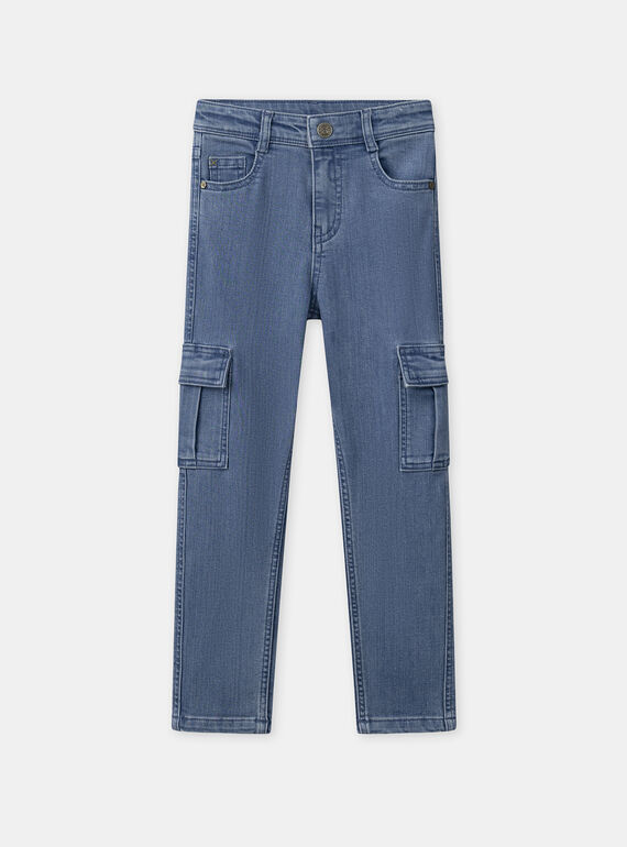 Jean cargo bleu Garçon NUJINAGE / 25H3PGQ1JEAP269