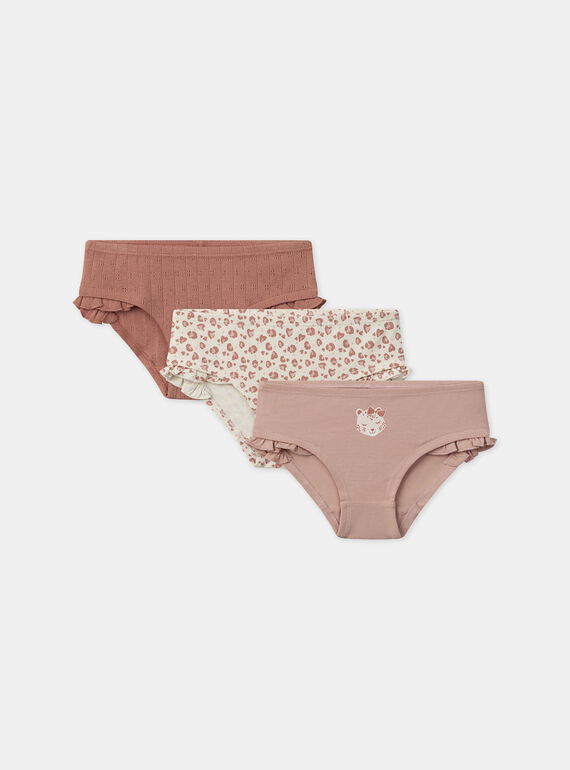 Lot de 3 culottes imprimés ou uni Fille NEJICETTE / 25H5PFC3SLR312