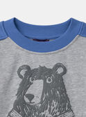 Sweat-shirt gris imprimé ours Garçon NOURSAGE / 25H3PGP1SWE943