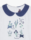 Body T-shirt écru à broderies fleuries FANELLY / 23E1BFN1BOD001