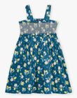 Robe courte à smock bleu canard à imprimé fleuri et citrons FRUSOLETTE 1 / 23E2PFX5RBS714