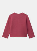 Cardigan rose framboise avec poches fleuries Fille  NIFLECETTE / 25H2PFL1CAR308