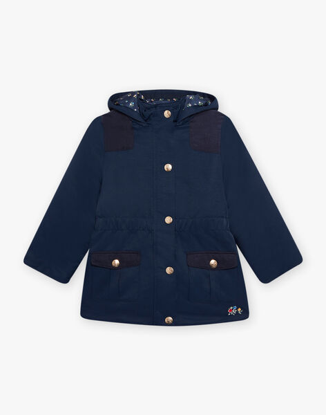 Parka 3 en 1 à capuche bleu nuit DRAVLETTE / 22H2PFG1PAR070