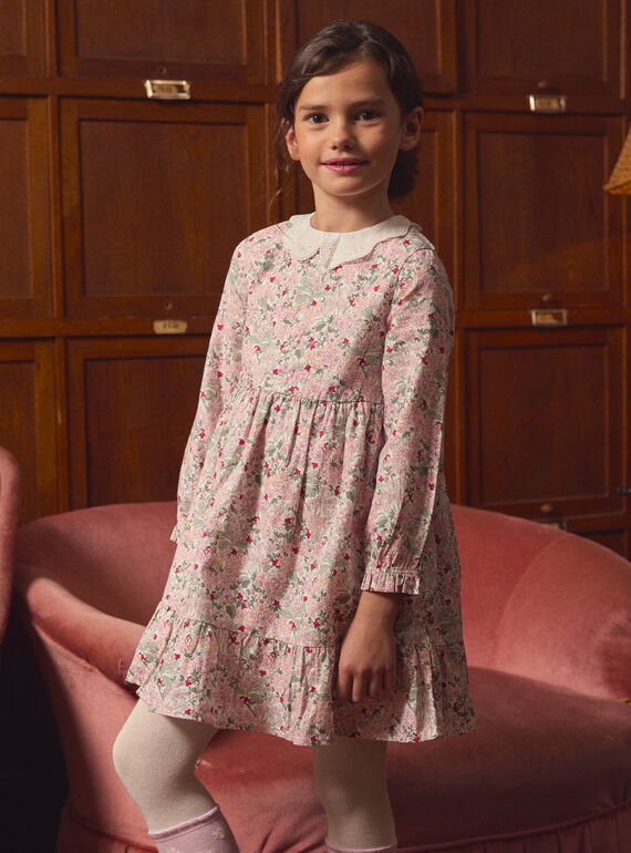 Robe fleurie col claudine  LADEDETTE / 24H2PFQ1ROB001