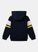 Sweat à capuche zippé bleu foncé à manches longues Garçon NAEMAJAGE / 25H3PG31JGH705