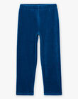 Ensemble pyjama bleu foncé en velours à rayures avec tigre FLORAYAGE / 23E5PG21PYJ202