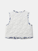 Veste matelassé blanc et imprimé fleuri sans manches Bébé Fille NAJUSTINE / 25H1BFQ1CSM009