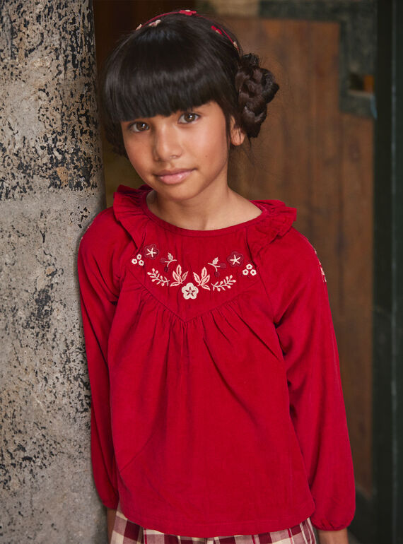 Blouse  brodée en velours côtelé LALETTE / 24H2PFR1CHEF505