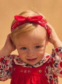 Bandeau rouge à broderie fleurs et pommes Bébé Fille NAGINGER / 25H4BFP1BAN050