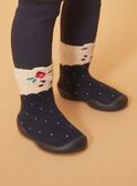 chaussette à pois écrus sur fond marine LAGAIA / 24F10BF31D08070