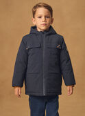 Parka 2 en 1 bleu foncé ou marron matelassé à manches longues Garçon NINCARAGE / 25H3PGE2PARC214