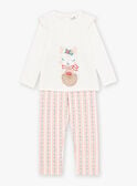 Ensemble pyjama blanc à imprimé fraise KUIFETTE / 24E5PF52PYJA016