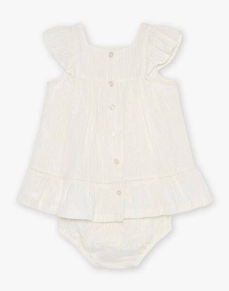 Robe ivoire en popeline FAFIONA / 23E1BFI1ROB005