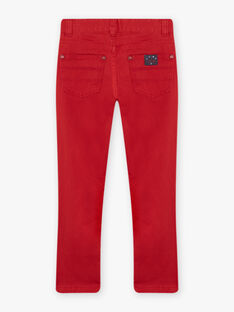Pantalon en twill rouge et ceinture enfant garçon CEDOUAGE / 22E3PG81PAN050
