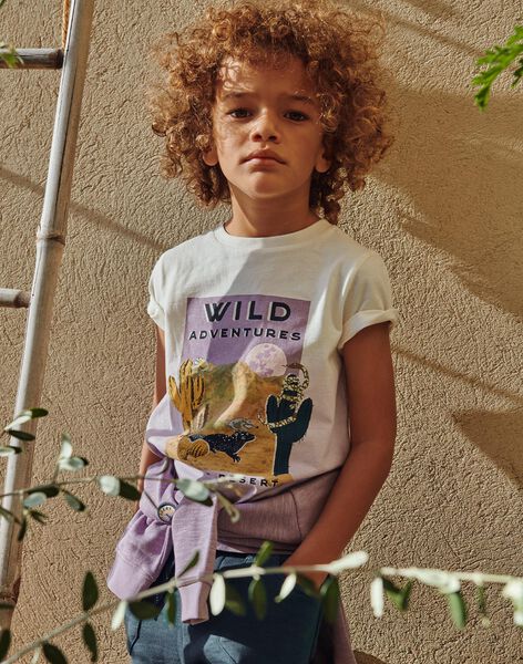T-shirt tie and dye violet à décoration désert FLAMIAGE / 23E3PGO2TMC001