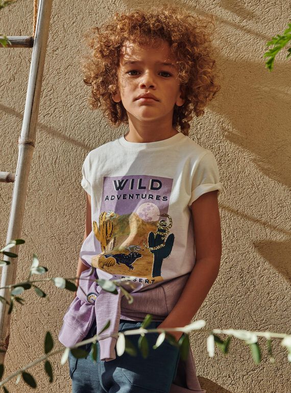 T-shirt tie and dye violet à décoration désert FLAMIAGE / 23E3PGO2TMC001